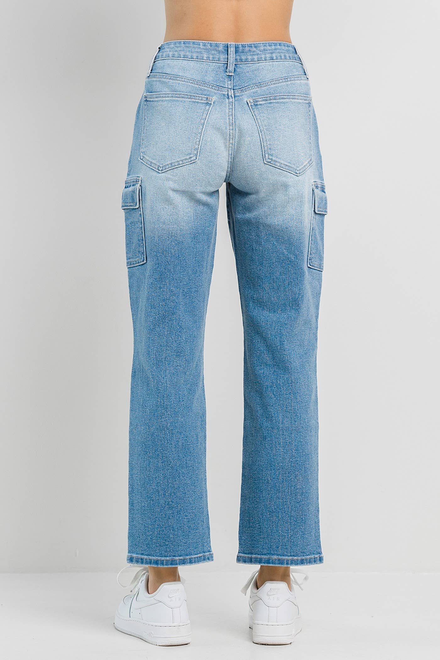 Light Denim Straight Jeans with Cargo Pockets for wholesale on Faire5