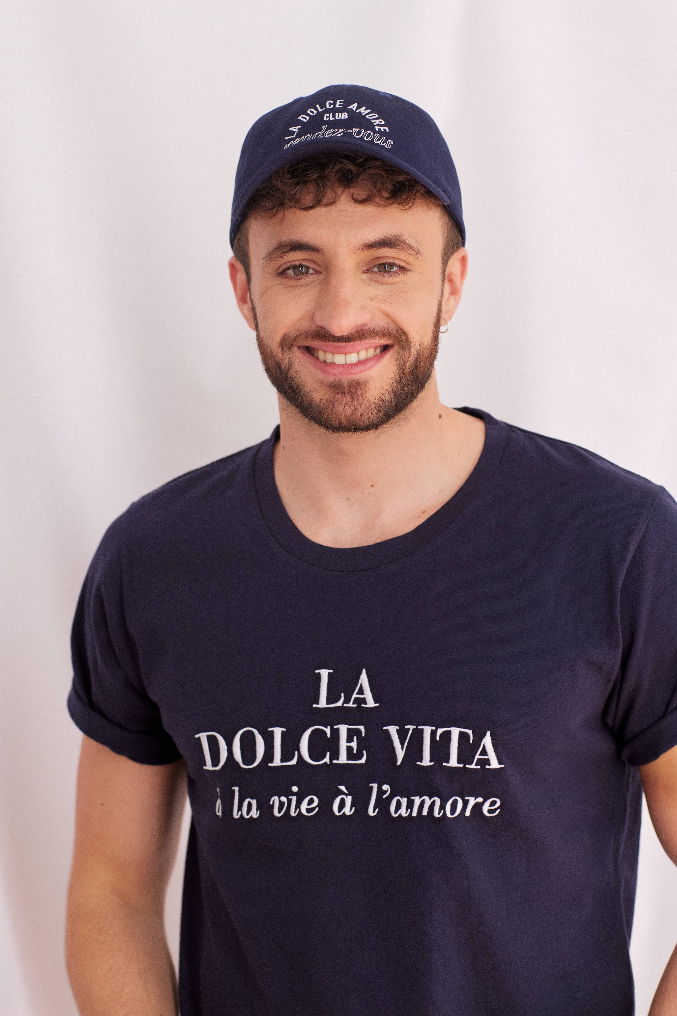 Un baiser français s'il vous plaît - Wholesale Screen Printed T-Shirt - Women's - Navy blue La Dolce Vita T-shirt12