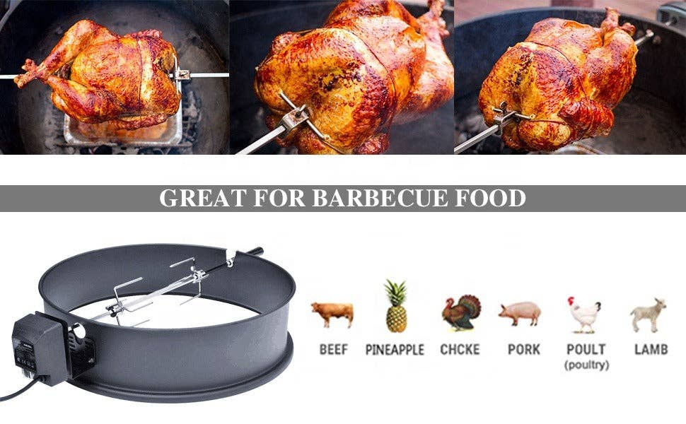 VIGOR - Wholesale Grillgereedschap voor buiten - 22 inch universele draagbare rotisserie - grillgereedschap voor buiten2