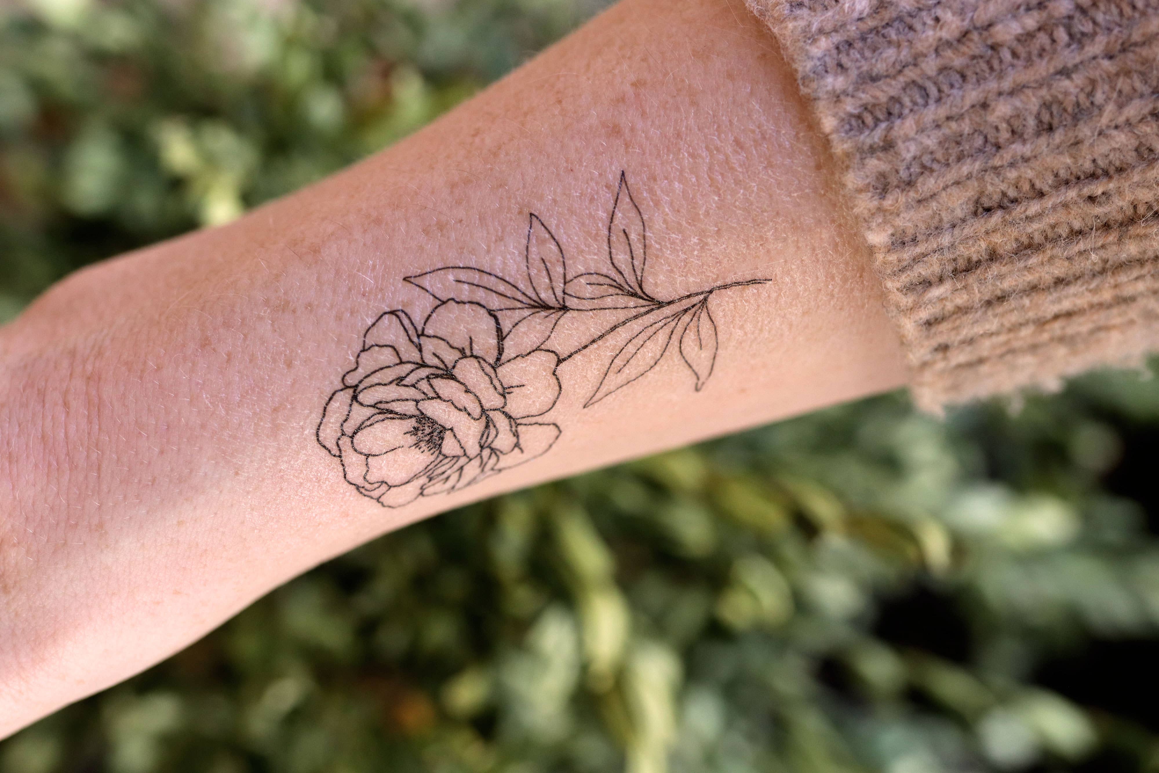 Peony Tattoo (by me) by anerdyhero on DeviantArt