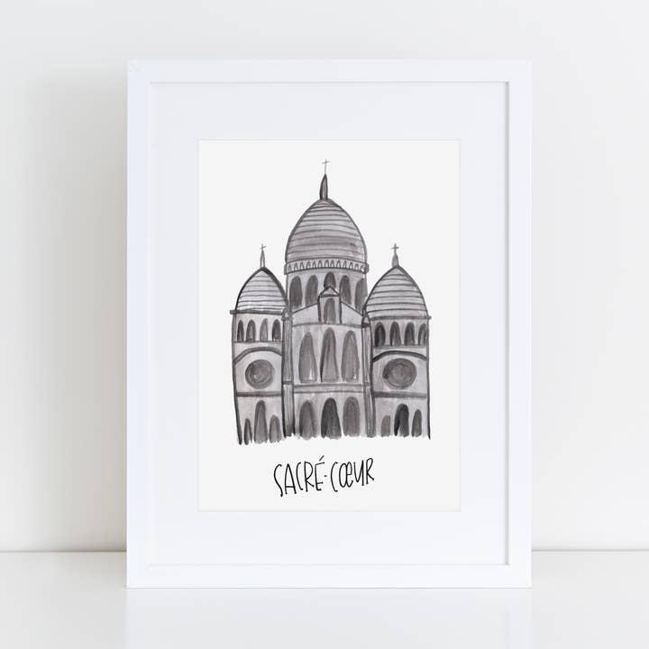 Lámina A4 del Sacré-Coeur Paris para venta al por mayor de Annie Montgomery Design