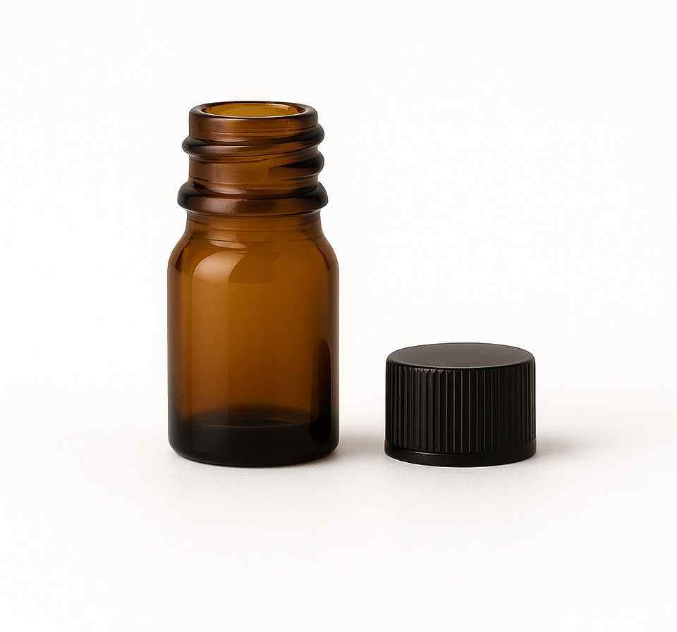 AfroCosmetics & Culture - Wholesale Essential Oil Holder - 5 ml Amber Glass Bottles great for Essential Oil 48 Bottles0