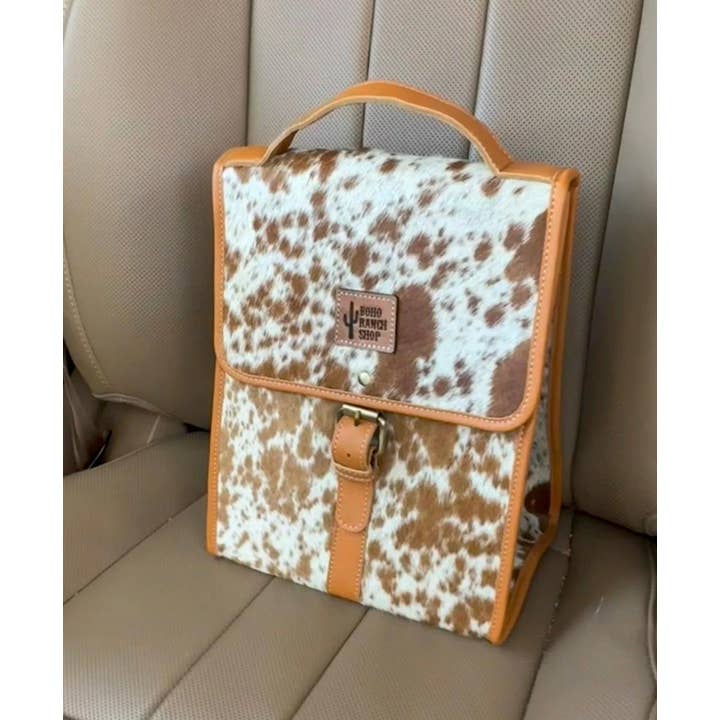 Boho Ranch Shop - Wholesale Lunch Bag/Box - COWHIDE LUNCH BAG - Genuine Hair On cowhide | Leather 6