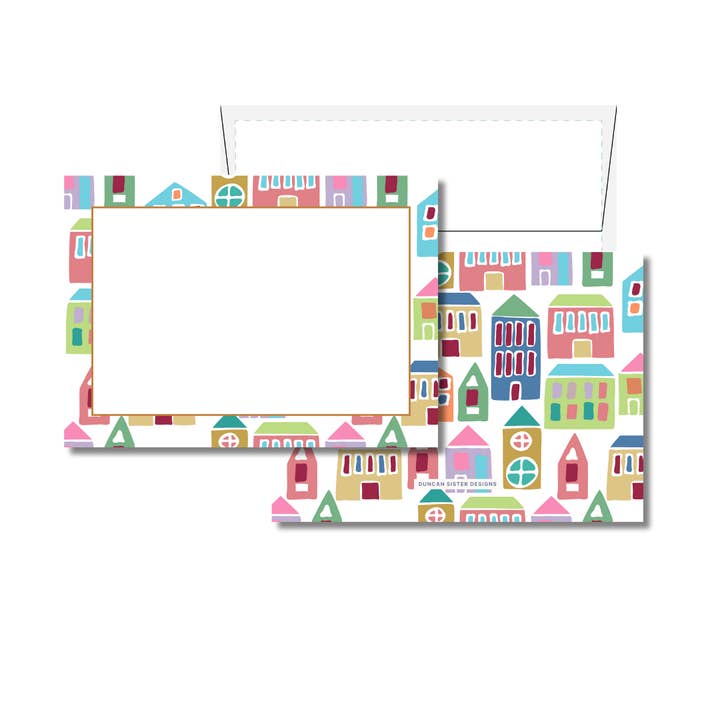 Cute Multi Colored Realtor Notecards – Set of 8, USA Made for wholesale by Duncan Sister Designs