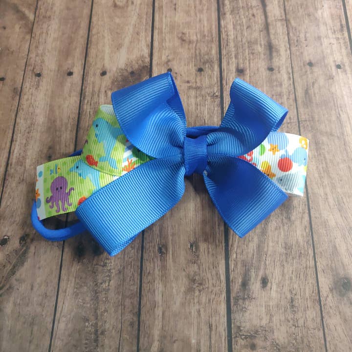 Under the sea square tailed boutique bow for wholesale by 3d beauty brand
