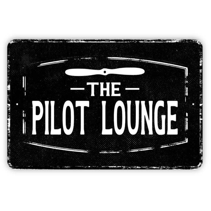 Pilot Lounge Metal Wall Art & Sticker for Aviation Decor for wholesale by North Star Rustics Signs