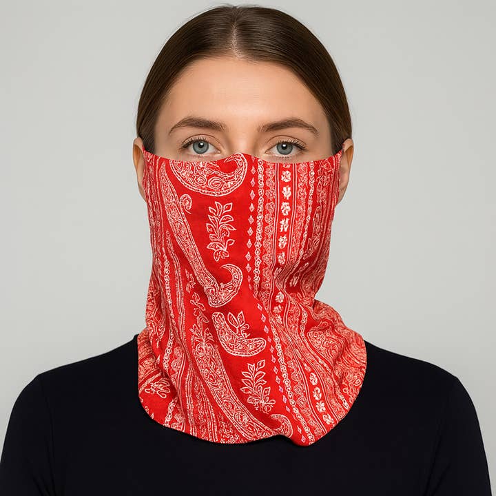 Paisley Print Seamless Face Tube Mask / Scarf for wholesale by Sensibling Corp.