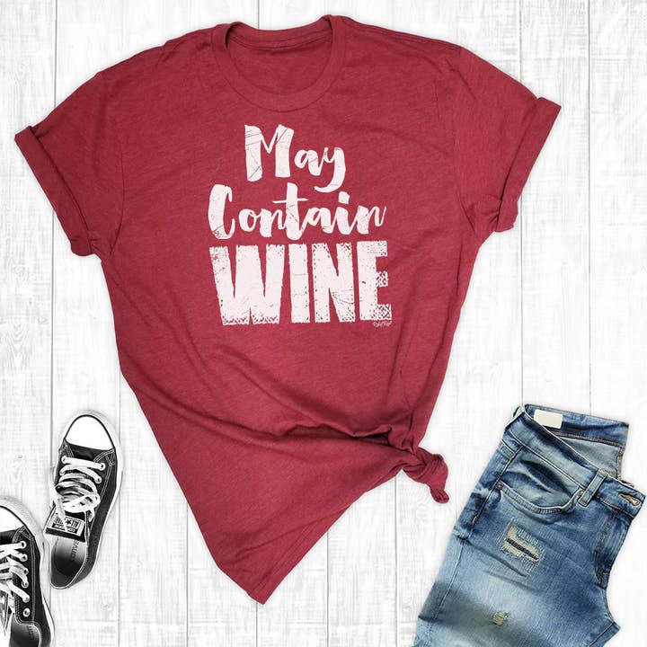 Mai Conter Wine Cardinal - T-Shirt Serigrafada Unissex por atacado de Rebel Rose