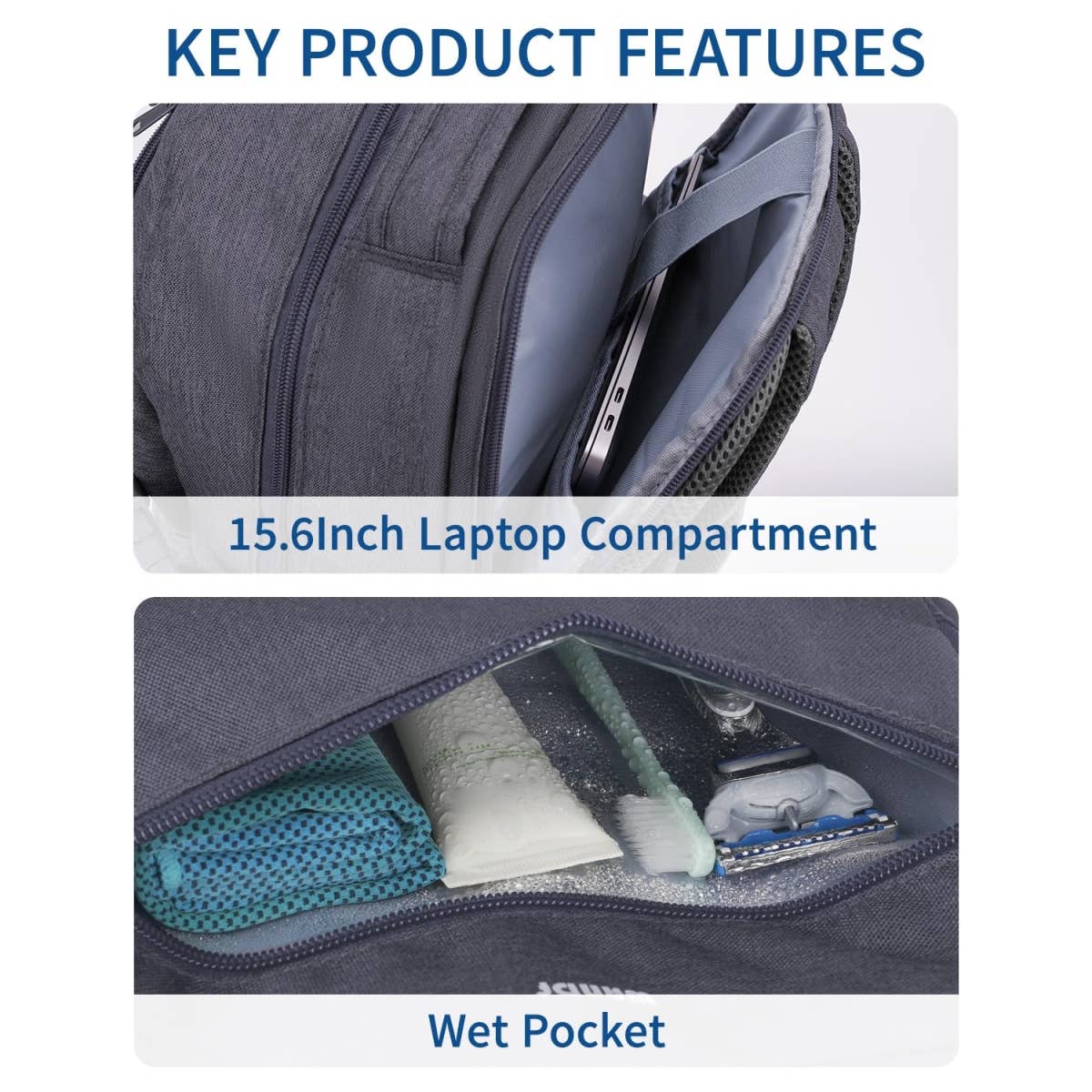 wandf – Großhandel Rucksack – Unisex – 18x14x8 Persönlicher Gegenstand Handgepäcktasche mit USB-Ladeanschluss3