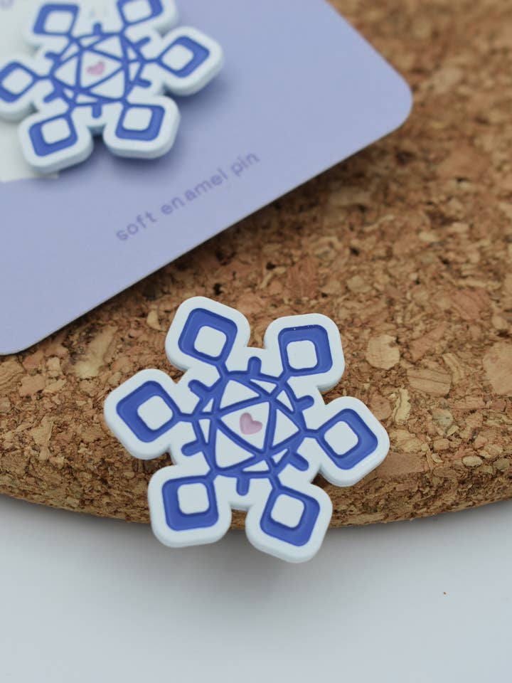 Snowflake D20 (White) - Soft Enamel Pin for wholesale by livelygold