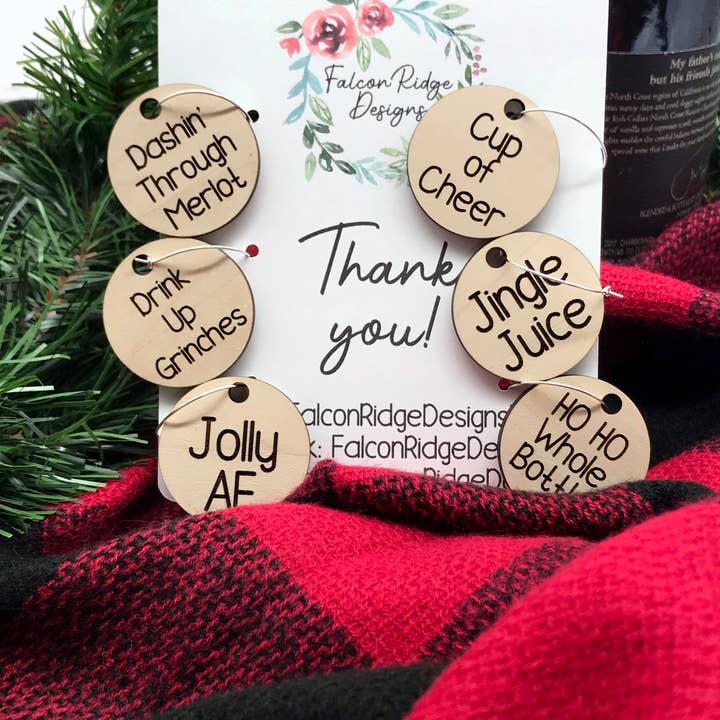 Falcon Ridge Designs LLC - Wholesale Wine Charm - Christmas Wine Charms, Funny Wine Charms set of 61