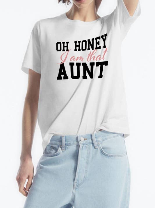 Oh Honey Aunt Graphic T-shirt til kvinder for engroshandel hos DOTCOM