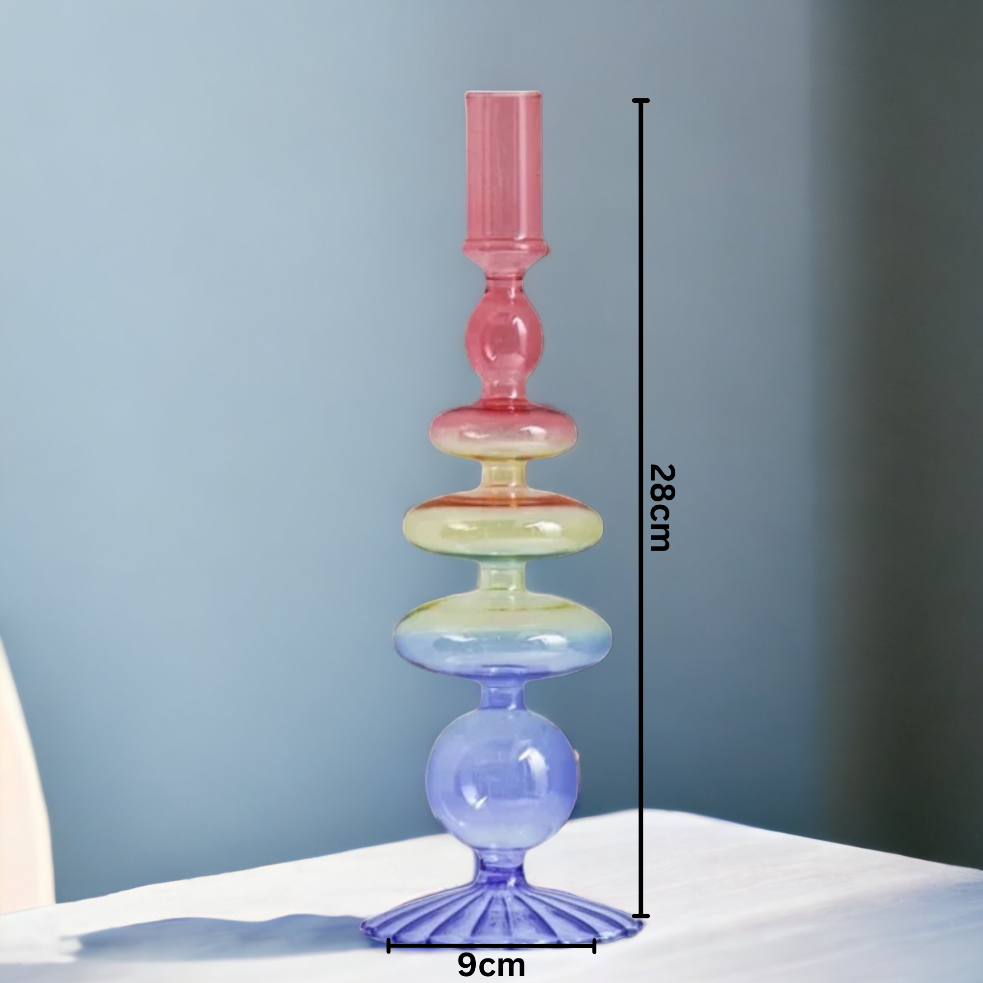 IVORE.GROUP (We cover All Import duty) – Engroshandel Lyseholder – Retro glas klassiske håndlavede lysestager i farvet borosilikatglas11