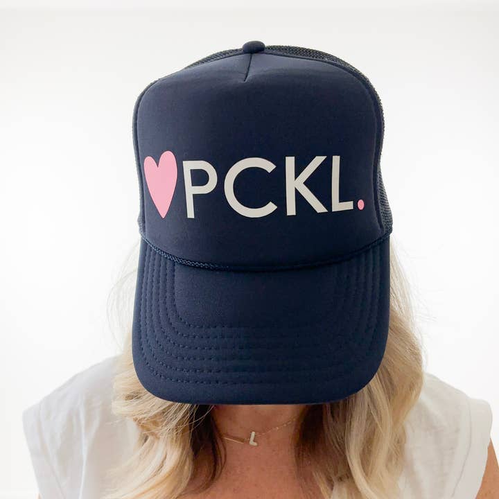 Heart PCKL High Profile Pickleball Trucker Hat for wholesale by The Après Allstars