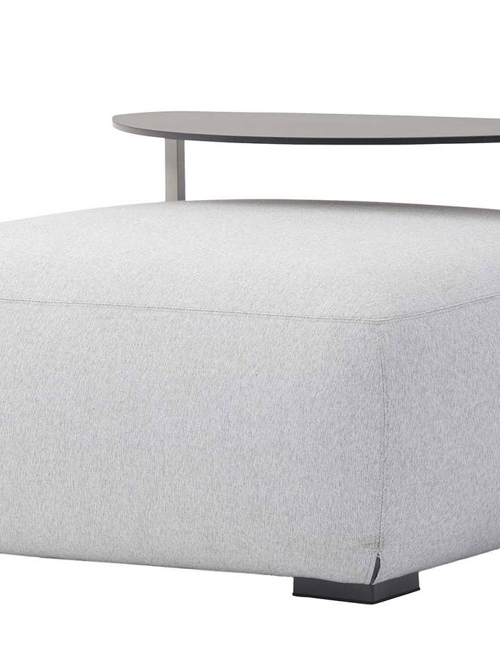 Pouf mit Tisch aus Textil und grauem Aluminium, 99 × 99 × 55 cm für den Großhandel von Aria Outdoor - GARPE GROUP - GARCÍA PÉREZ Y CÍA S.L.