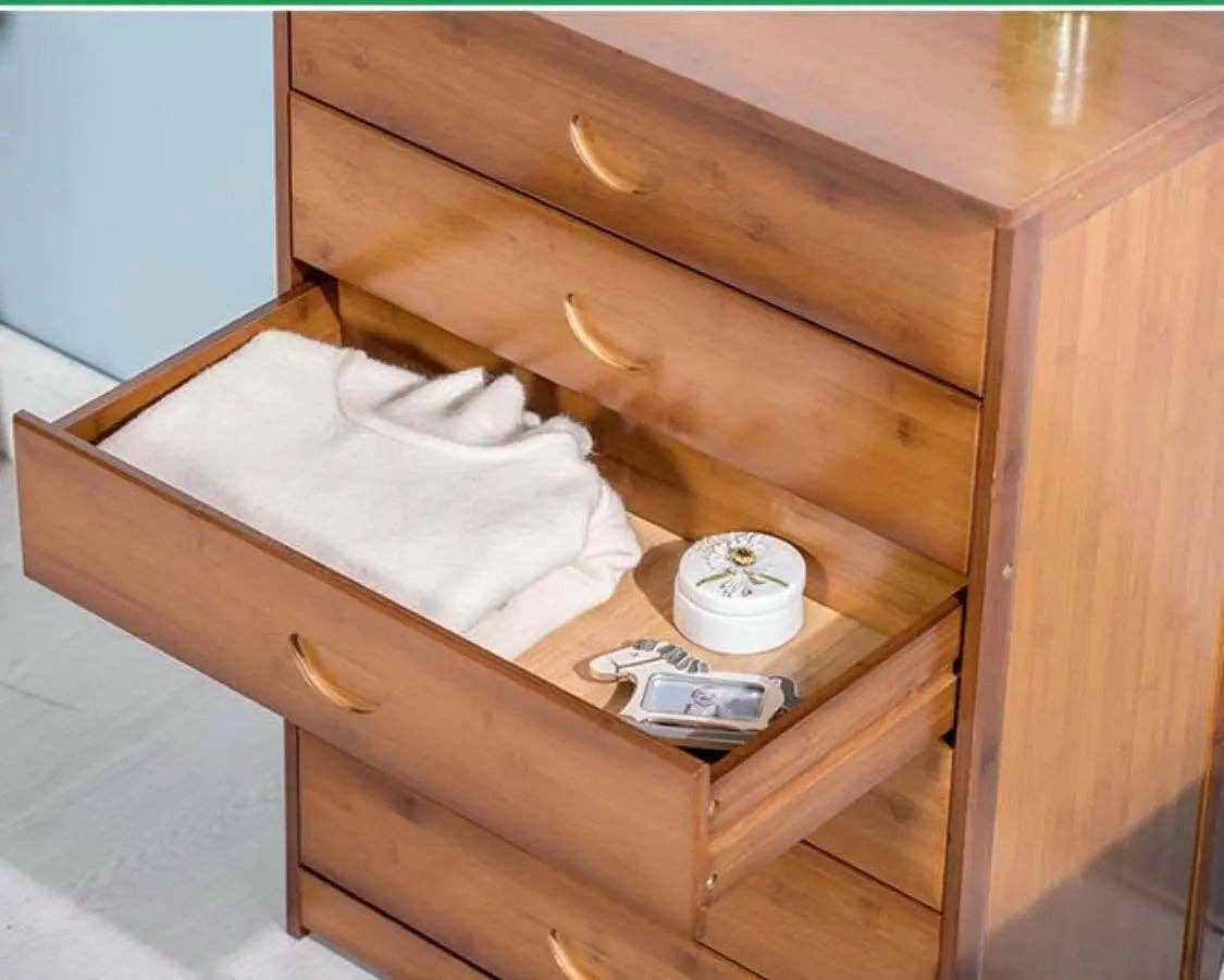 everythingbamboo - Vente Armoire - Commode moderne en bambou massif avec tiroirs pour chambre, choix élégant de rangement17