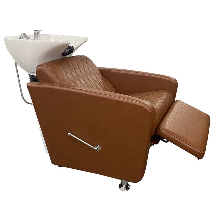 Salon Equipment Pros - Wholesale Chair - Comfort Plus Salon Backwash Shampoo Unit w/Faucet HAZELNUT