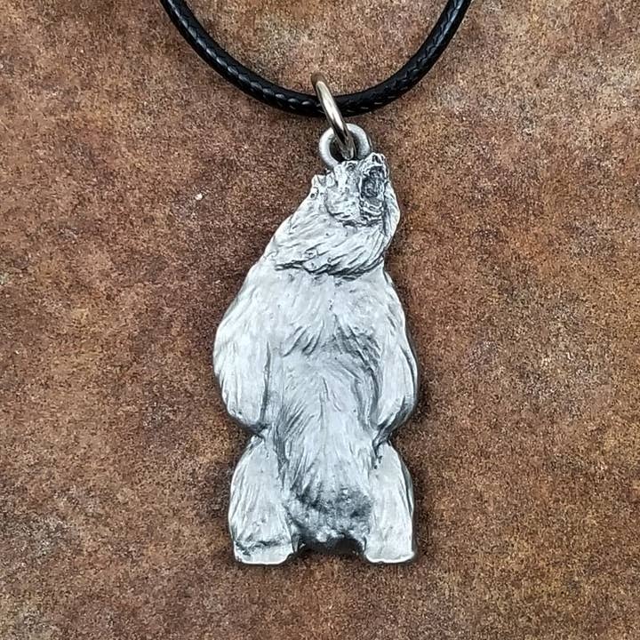 Grizzly Bear tenn hänge halsband för wholesale av Schumann Sculpture