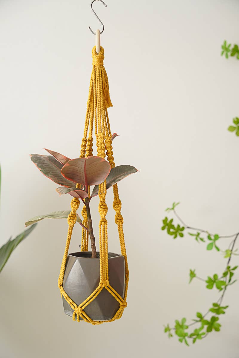 BeanDaikon – wholesale Hanging planter – Macrame No Tassel Plant Holder H7010