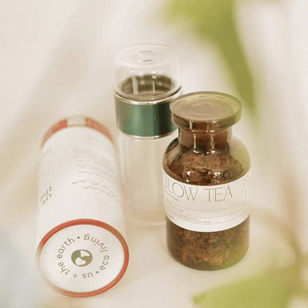 Us and The Earth - Wholesale Tea Strainer/Infuser - Double Wall Glass Tea Infuser Drink Bottle1