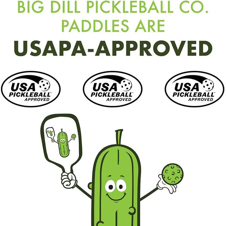 Big Dill Pickleball Co. - Wholesale Sporting Accessories - Carbon Fiber Pickleball Paddles Set - 2 Paddles, 2 Balls5