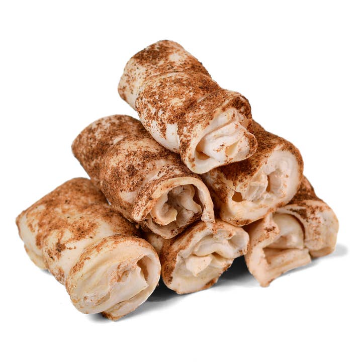 Supercan Bully Sticks - Wholesale Pet Treats - Dog - 3" to 4" Beef Cheek Rolls Dusted