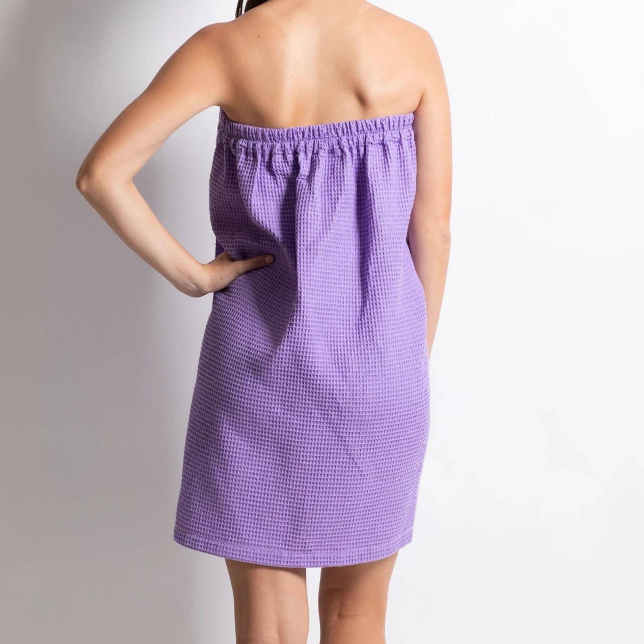 Lauryn's Garden - Wholesale Robe - Women's - Cotton Waffle Towel Wrap, Adjustable Gray7