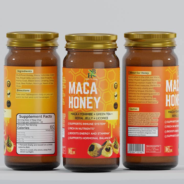 Herb To Body - Wholesale Honey - Maca Honey 16oz4