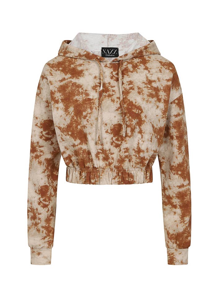 Nazz Collection Clothing Ltd – wholesale Lounge set – Women's – Haven Camel and Beige Two Tone Tie Dye 2 Piece Tracksuit Set