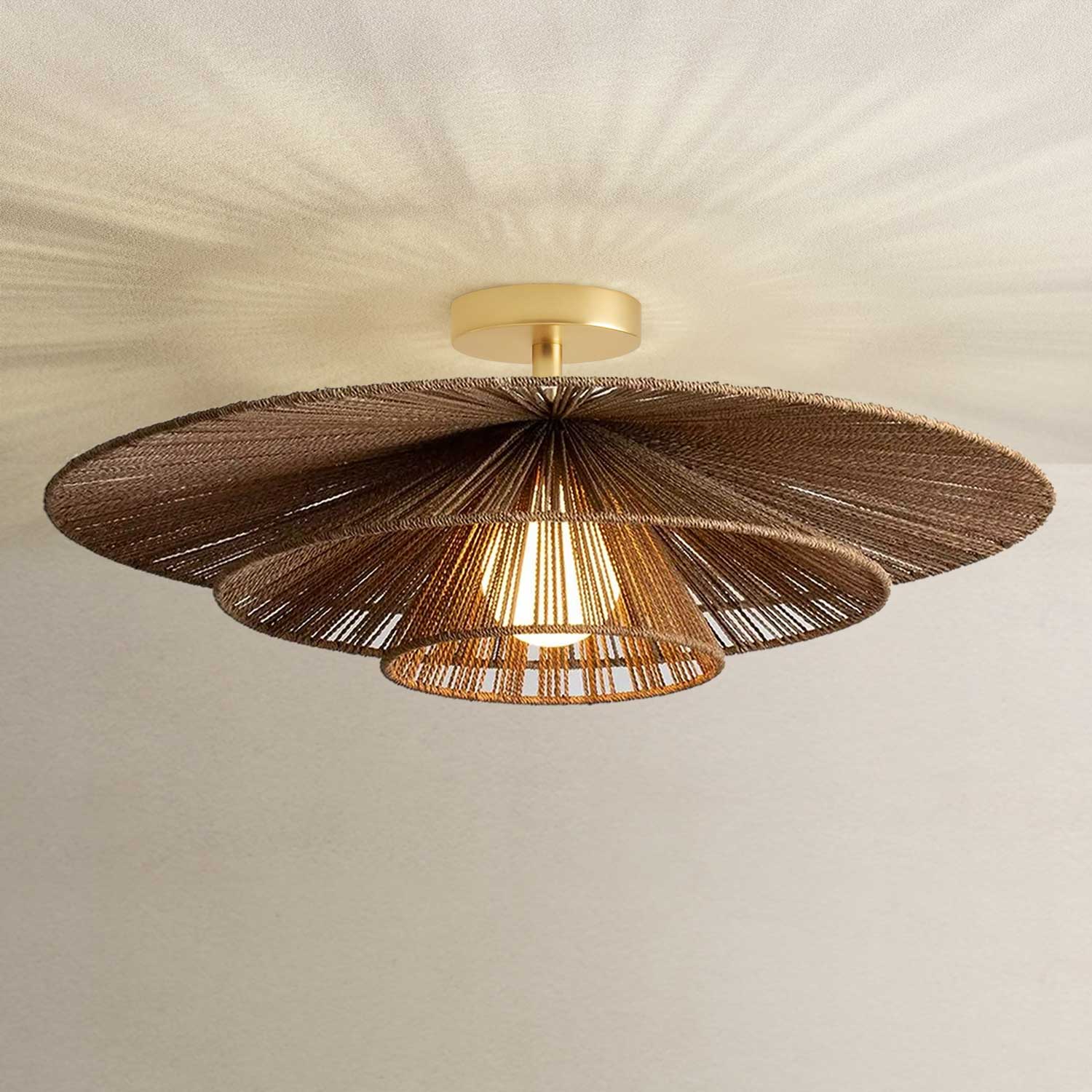 Rowabi - Wholesale Chandelier/Hanging Light - Sammie Tier Rattan Flush Mount Light1