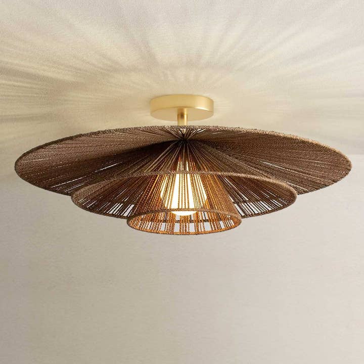 Rowabi - Wholesale Chandelier/Hanging Light - Sammie Tier Rattan Flush Mount Light1