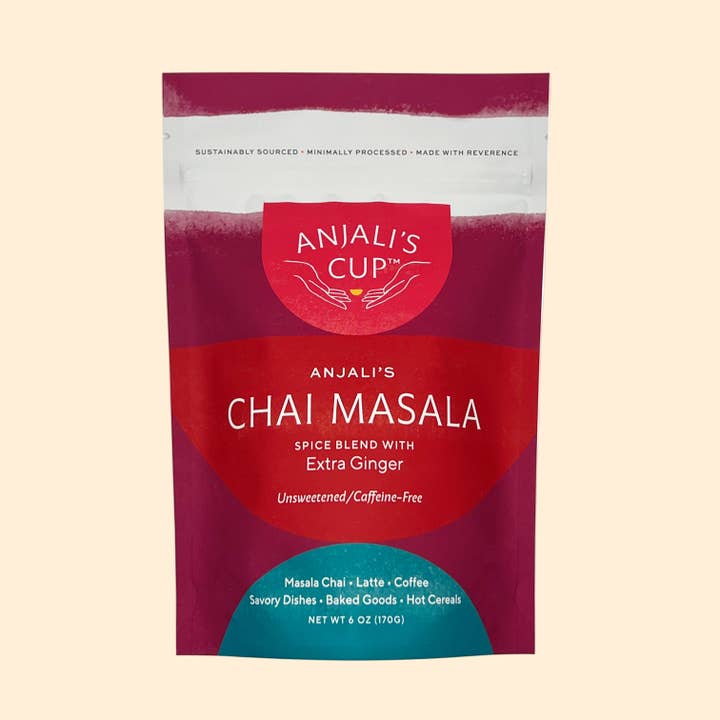 Anjalis Chai Masala med extra ingefära, 6 oz påse - Kryddblandning för wholesale av Anjali's Cup