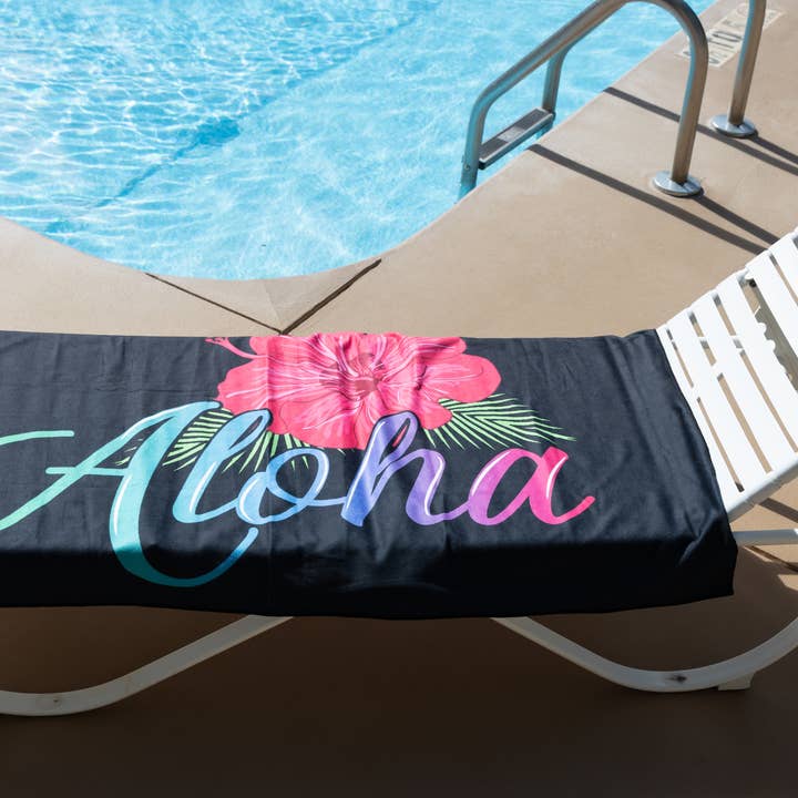 Aloha Designs - Wholesale Beach Towel - Aloha Beach Towel - Soft Microfiber Quick Dry Beach Pool3