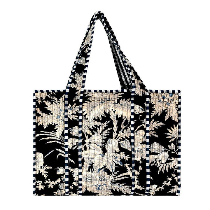 Sac fourre-tout en coton imprimé bloc - Petit & Grand pour la vente par BNB Crafts Inc.