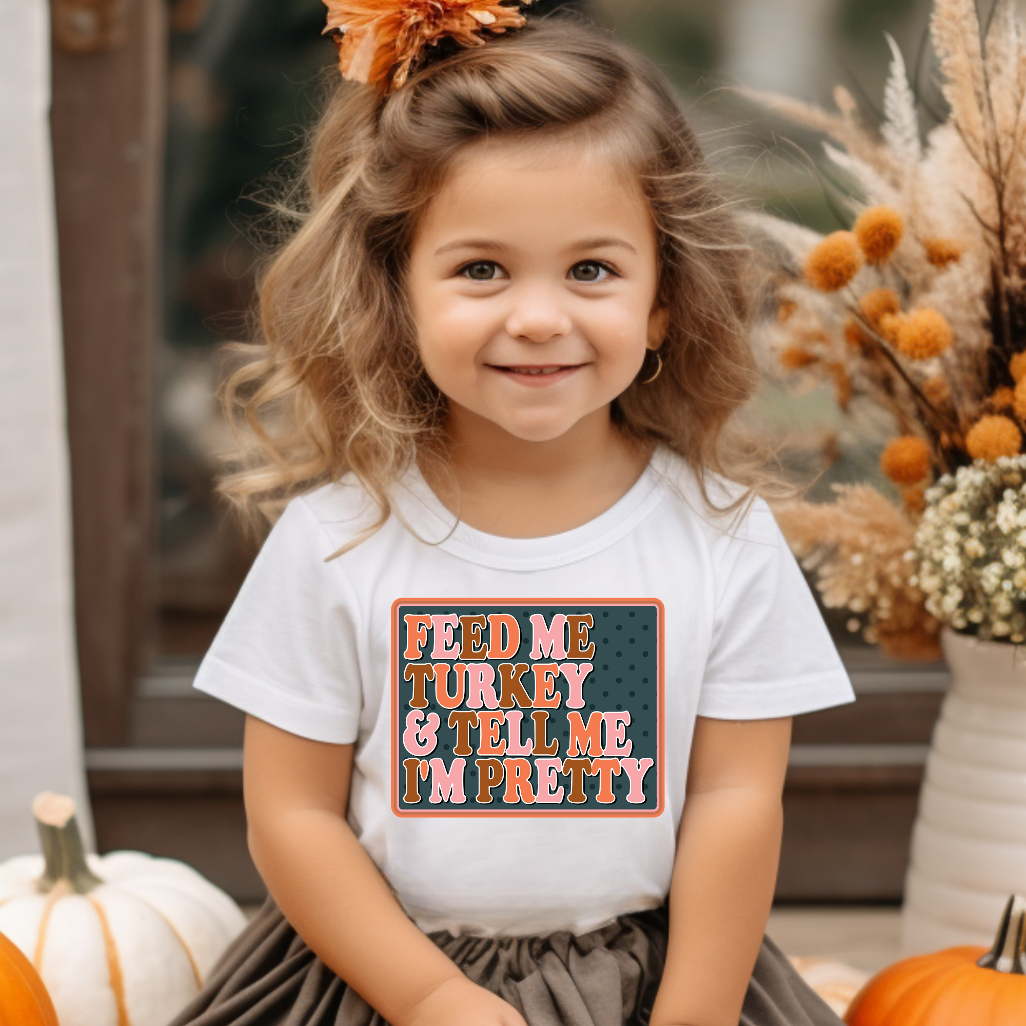 ZZ Threadz - Wholesale Screen Printed T-Shirt - Kids - Feed Me Turkey And Tell Me I'm Pretty Kids Graphic Tee0