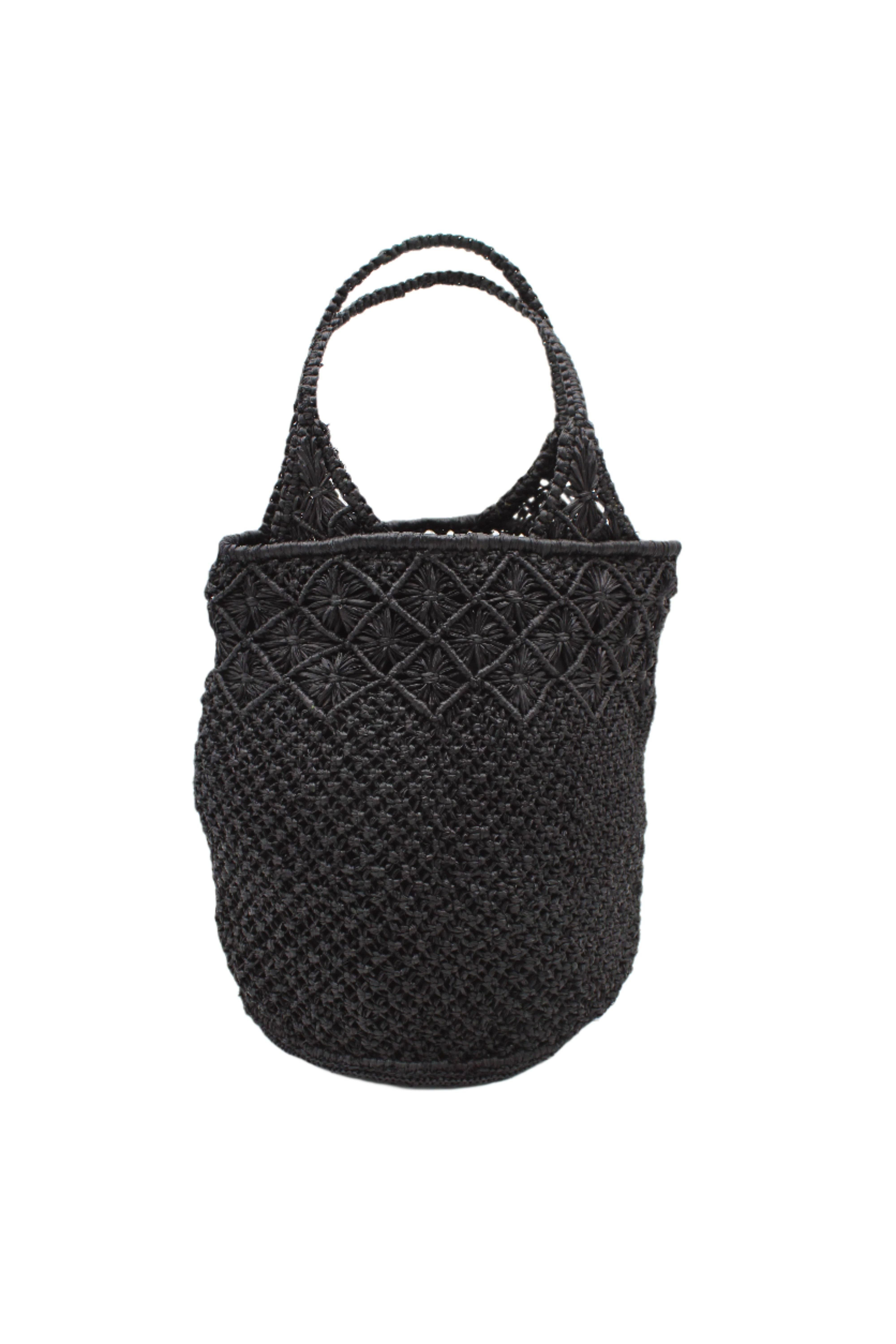 Shebobo - Vente Sac de plage - Sac à main en paille crocheté et macramé diamant Luca6