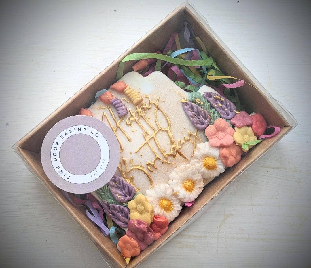 Pink Door Baking Co - Wholesale Cookie - Hand Iced Happy Birthday Cake Biscuit 7