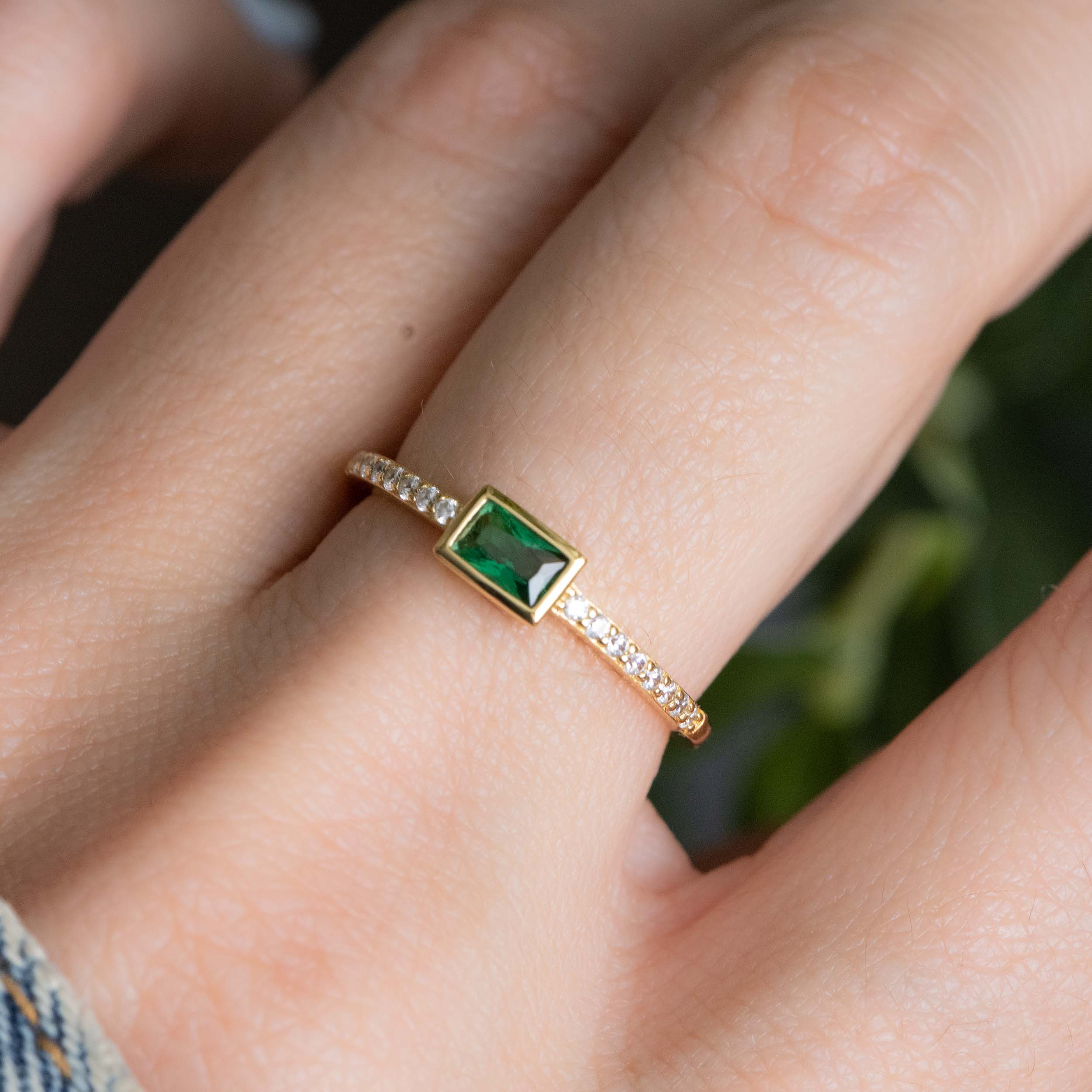 Sami Jewels – Engroshandel Ring med sten – Smaragd Baguette Ring6