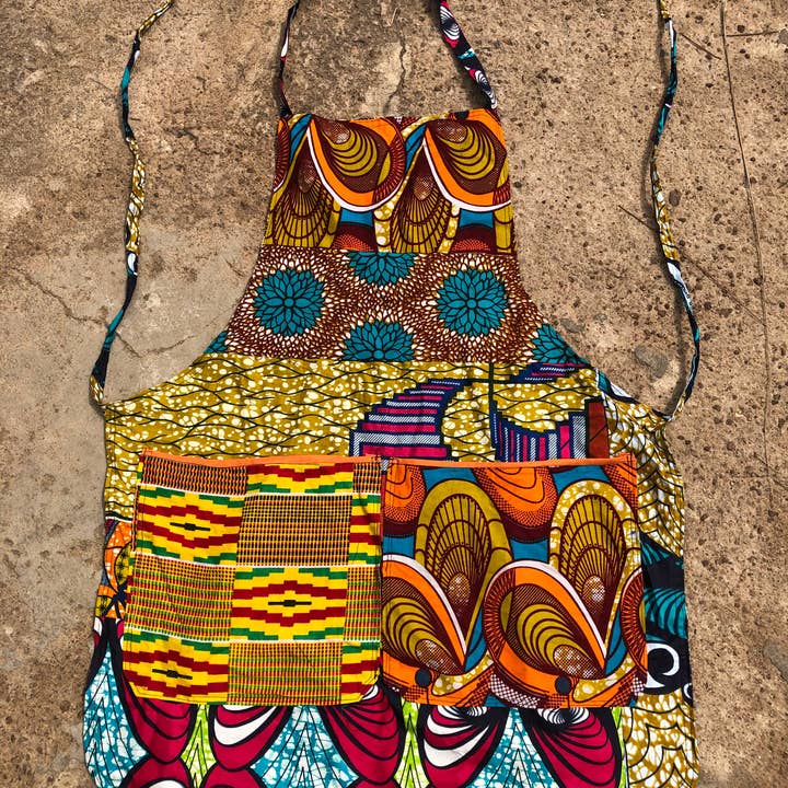 World Peaces - Wholesale Apron - Patchwork Apron with African Wax Print3