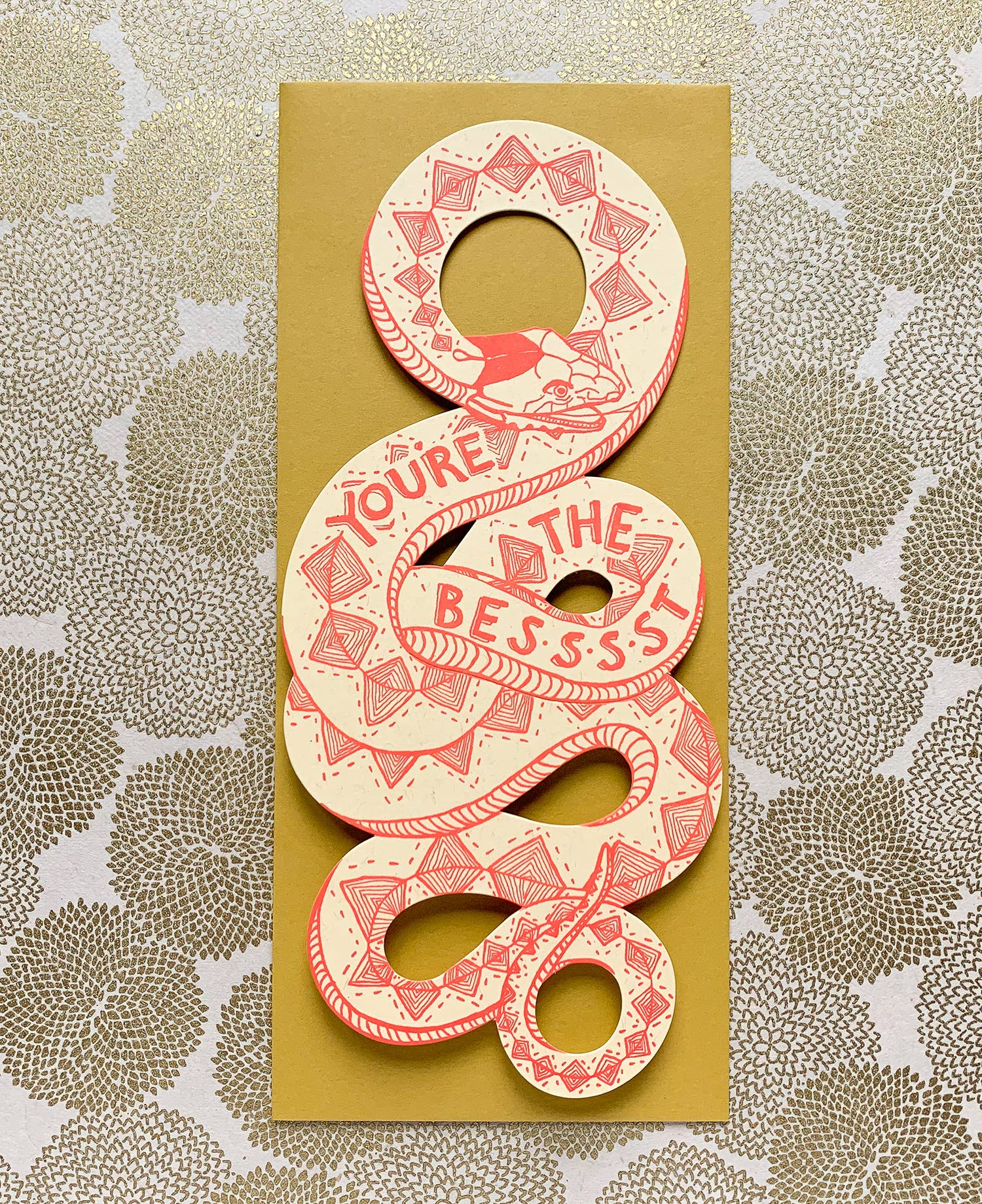 Blackbird Letterpress - Vente Cartes de déclaration d'amour - Carte serpent « You're the best »4