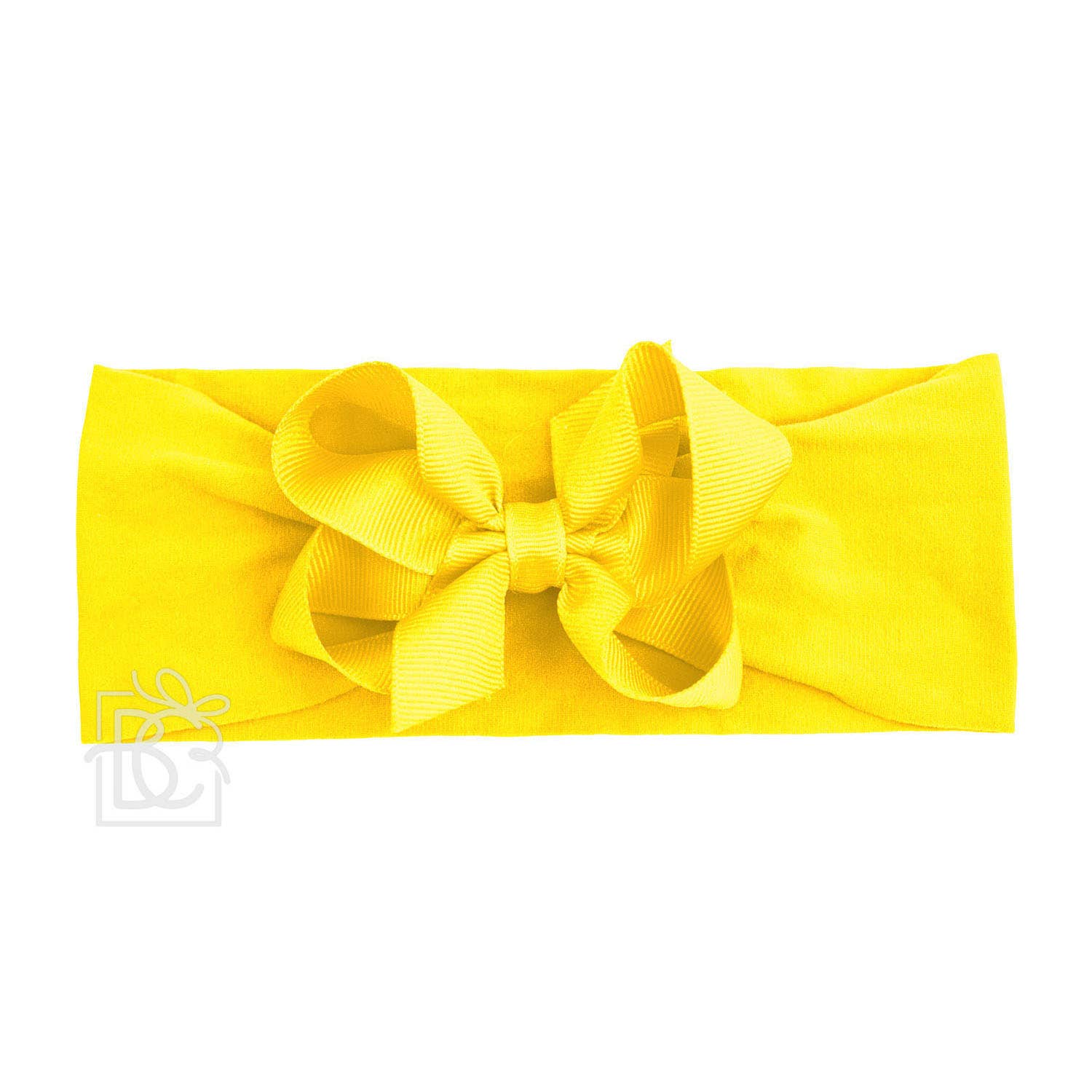 Beyond Creations, LLC - Wholesale Fashion Headband - Kids - WIDE PANTYHOSE HEADBAND W/CLASSIC GROSGRAIN BOW81