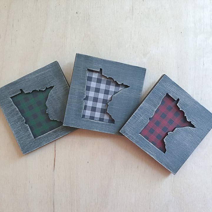 Aimant d'art à carreaux Minnesota Buffalo pour la vente par Juniper & Spruce