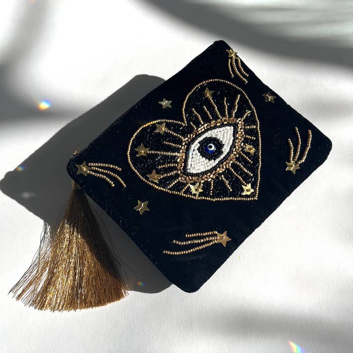 cosmic heart velvet pouch  for wholesale by Katie Diamond Jewelry