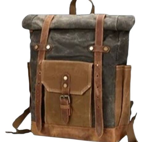 Bredford Crockett waxed canvas backpack for wholesale by Unique Brand