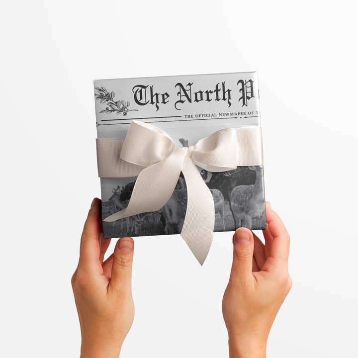 Inklings Paperie – Großhandel Geschenkpapier in Bögen – North Pole Times Zeitung, 50 Großblätter
