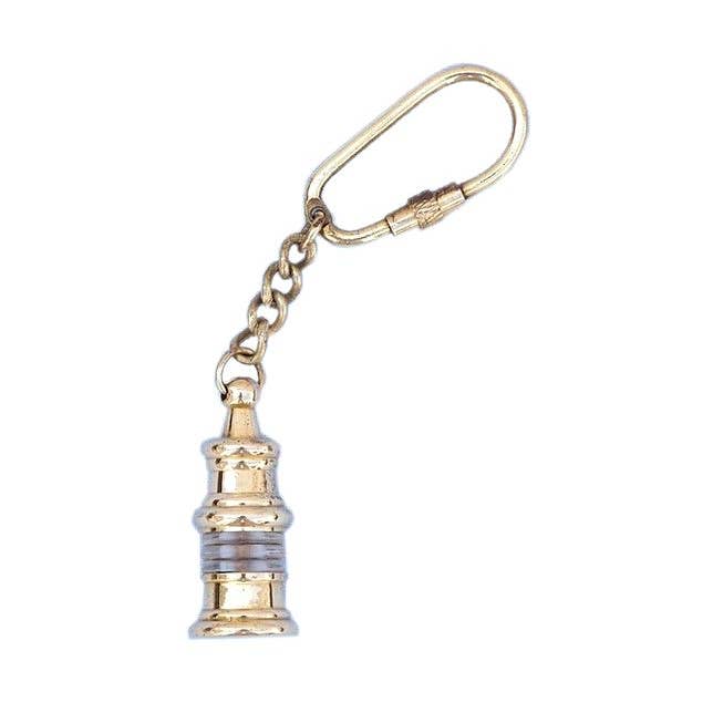 Solid Brass Oil Lamp Key Chain 4" for wholesale by Hampton Ironworks