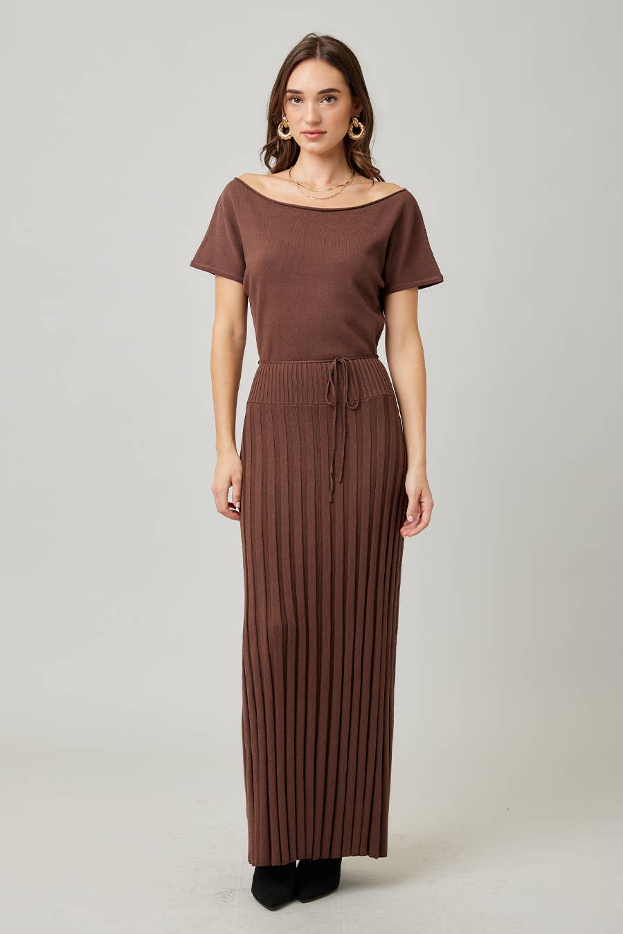 ILLA ILLA - Wholesale Dress - Women's - Knit Pleat Maxi Dress 6