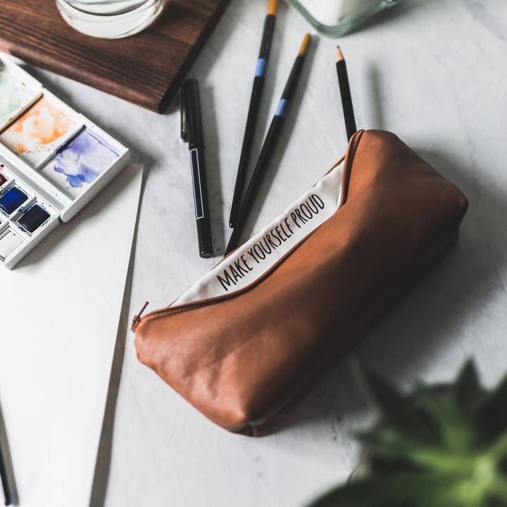 SANDRA SMITH LLC - Wholesale Pencil Case/Pouch - Show Them - Faux Leather Pencil Pouch2