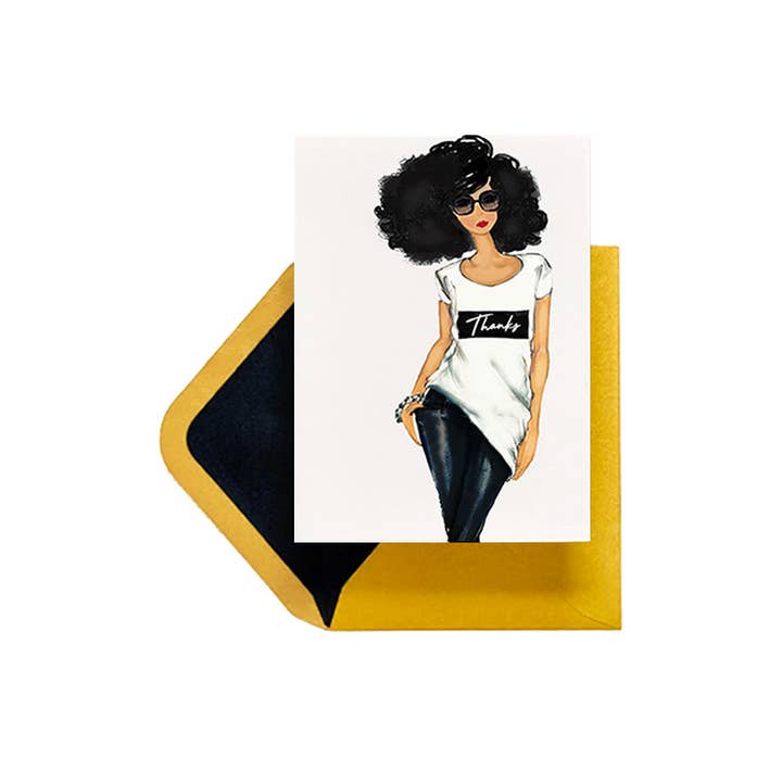 Thanks Shirt Greeting Card for wholesale by Beyoutifully Brown®