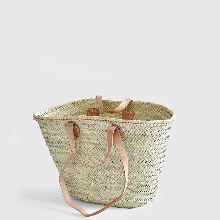STRAW BAG With Double Leather Handles - bags for women for wholesale by HandmadeBestSeller